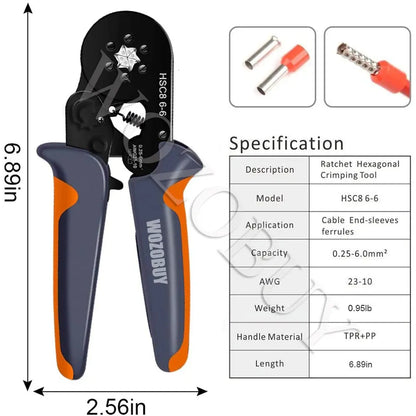 New Ferrule Crimping Tool Kit with Ferrules Terminals WOZOBUY Selfadjustabl