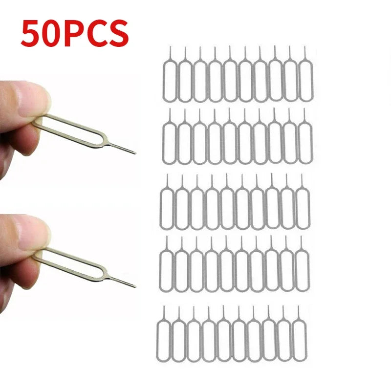 1-100PC Universal Anti Loss Pin Eject Sim Card Tray Open Pin Needle Key Tool For iPhone 15 Samsung Xiaomi Redmi Huawei