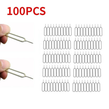 1-100PC Universal Anti Loss Pin Eject Sim Card Tray Open Pin Needle Key Tool For iPhone 15 Samsung Xiaomi Redmi Huawei