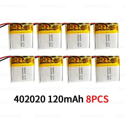 PC 1-10PCS 402020 3.7V Battery 120mAh 042020 Li-Polymer Batteries  Cordless Phones Walkie Talkies Bluetooth Mouse Audio Speakers