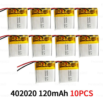 PC 1-10PCS 402020 3.7V Battery 120mAh 042020 Li-Polymer Batteries  Cordless Phones Walkie Talkies Bluetooth Mouse Audio Speakers