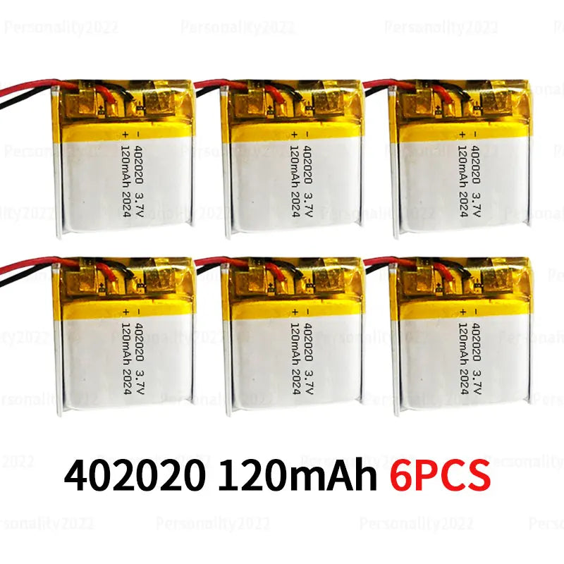 PC 1-10PCS 402020 3.7V Battery 120mAh 042020 Li-Polymer Batteries  Cordless Phones Walkie Talkies Bluetooth Mouse Audio Speakers