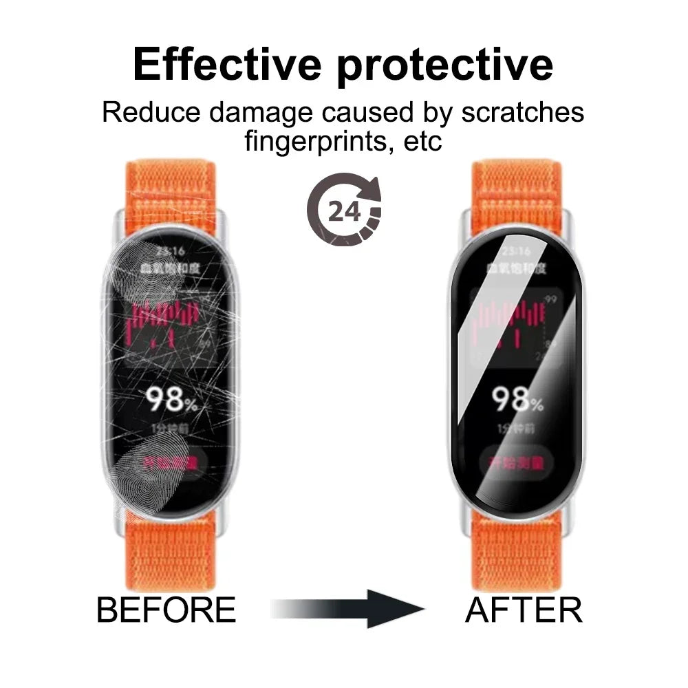 1-10PC 9D Curved Full Coverage Anti-Scratch Clear Soft Film For Xiaomi Mi Band 9 Active Miband9 9Pro Smartband Screen Protector