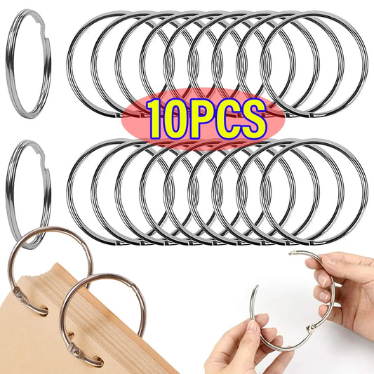 1-10PC Binder Rings Loose Leaf Metal Book Ring Album Scrapbook Binders Craft Photo Organizer Keychain For Home Office