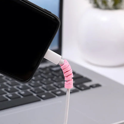 1-10PC Spiral Cable Winder Protector For iPad iPhone Charging Cord Management Holder Anti-fracture Wire Organizer Cover