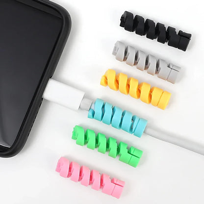 1-10PC Spiral Cable Winder Protector For iPad iPhone Charging Cord Management Holder Anti-fracture Wire Organizer Cover