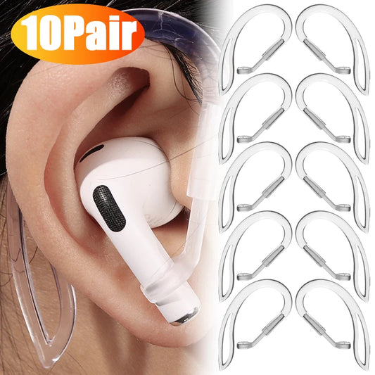 1-10Pairs Silicone Ear Hooks For Air Pod Airpods 1/2 Generation Transparent Anti-Slip Anti Drop Earhooks Tips Holder Accessories