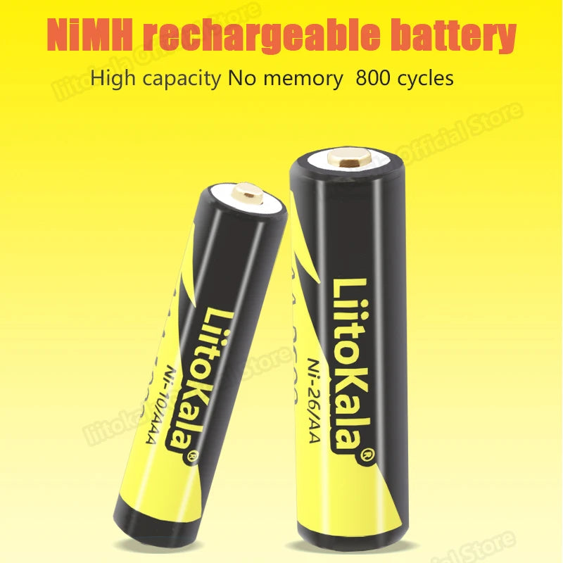 PC 1-16PCS LiitoKala Ni-26/AA 1.2V AA 2600mAh Ni-MH Rechargeable Battery For Temperature Gun Remote Control Mouse Toy batteries