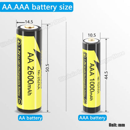 PC 1-16PCS LiitoKala Ni-26/AA 1.2V AA 2600mAh Ni-MH Rechargeable Battery For Temperature Gun Remote Control Mouse Toy batteries