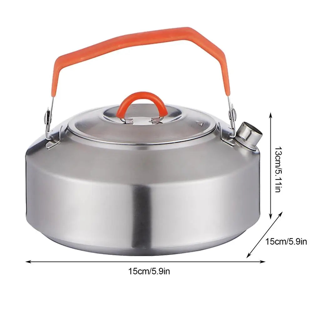 PC 1.1L/1.6L Camping Tea Kettle Stainless Steel Outdoor Campfire Coffee Pot