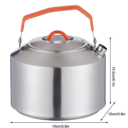 PC 1.1L/1.6L Camping Tea Kettle Stainless Steel Outdoor Campfire Coffee Pot