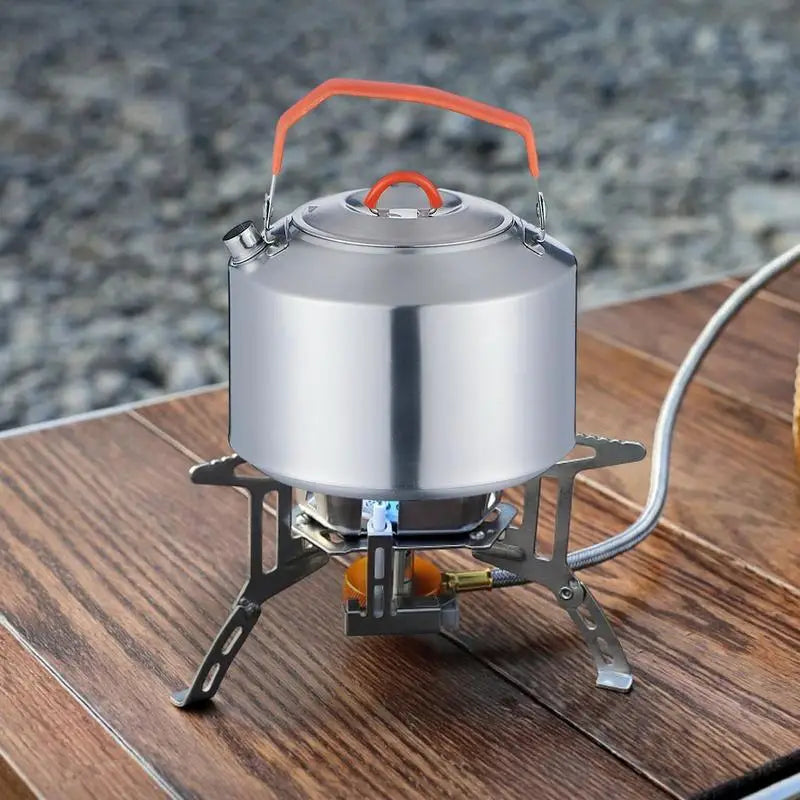 PC 1.1L/1.6L Camping Tea Kettle Stainless Steel Outdoor Campfire Coffee Pot