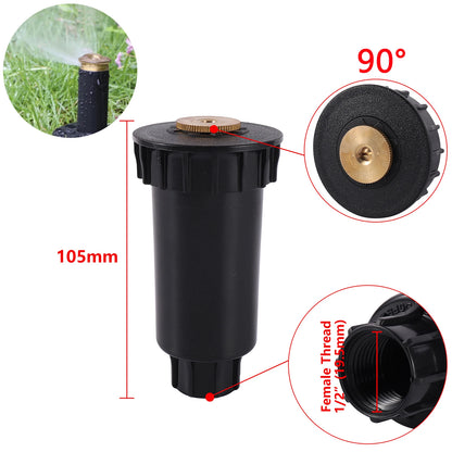 1/2" Thread Pop Up Sprinklers 90/180/360 Degree Automatic Stretching Scattering Sprinkler Garden Lawn Grassland Buried Nozzle