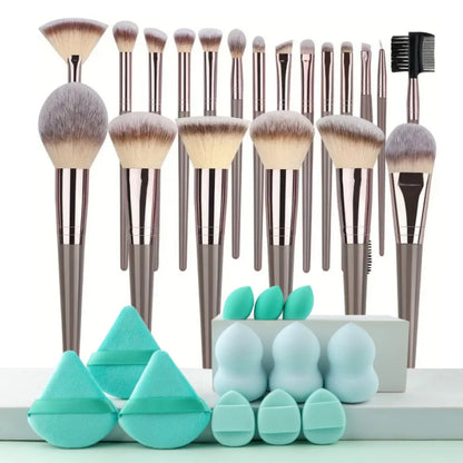 1-20PCS Makeup Brushes Set Eye Shadow Foundation Blush Highlighter Concealer Female Beauty Tool Puffs Beauty Sponges Thumb Puffs