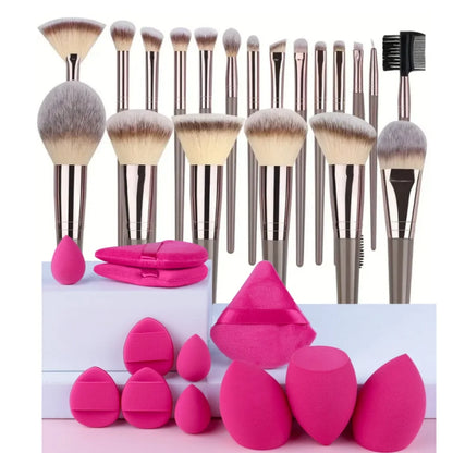 1-20PCS Makeup Brushes Set Eye Shadow Foundation Blush Highlighter Concealer Female Beauty Tool Puffs Beauty Sponges Thumb Puffs