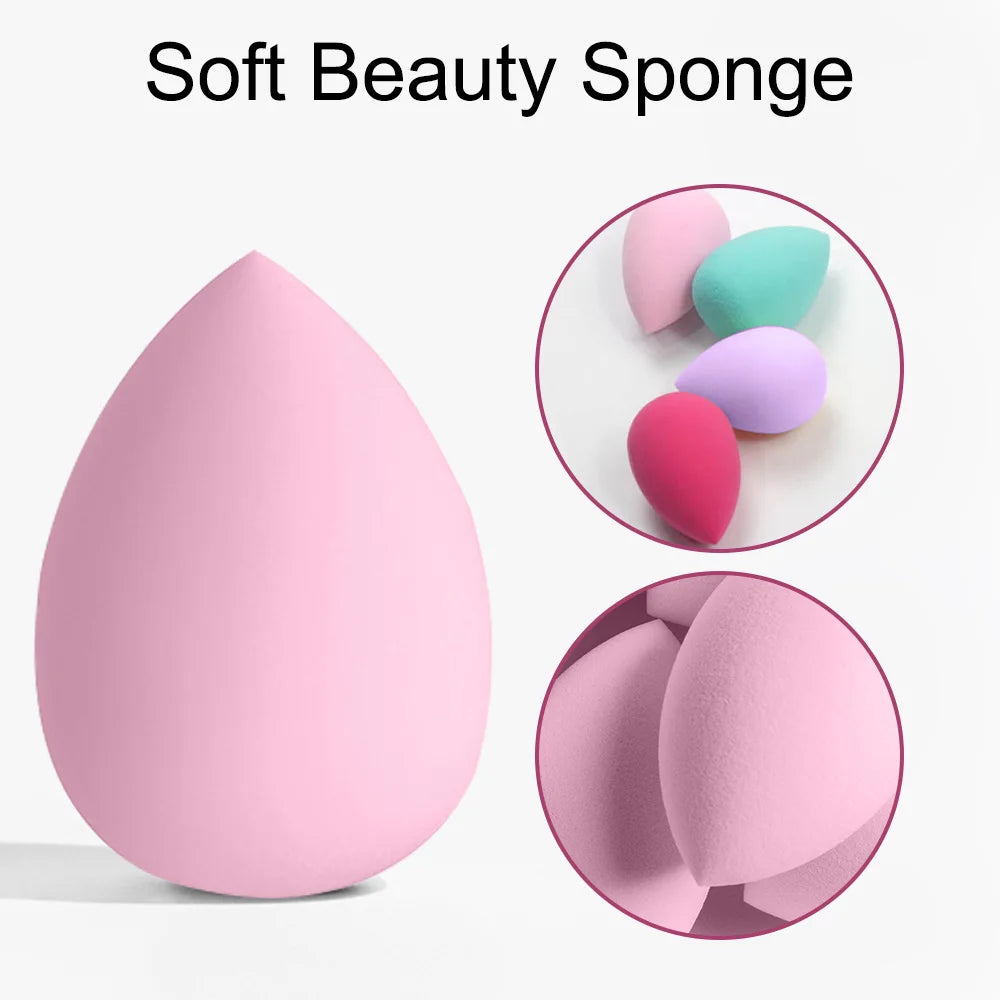 1-20PCS Makeup Brushes Set Eye Shadow Foundation Blush Highlighter Concealer Female Beauty Tool Puffs Beauty Sponges Thumb Puffs