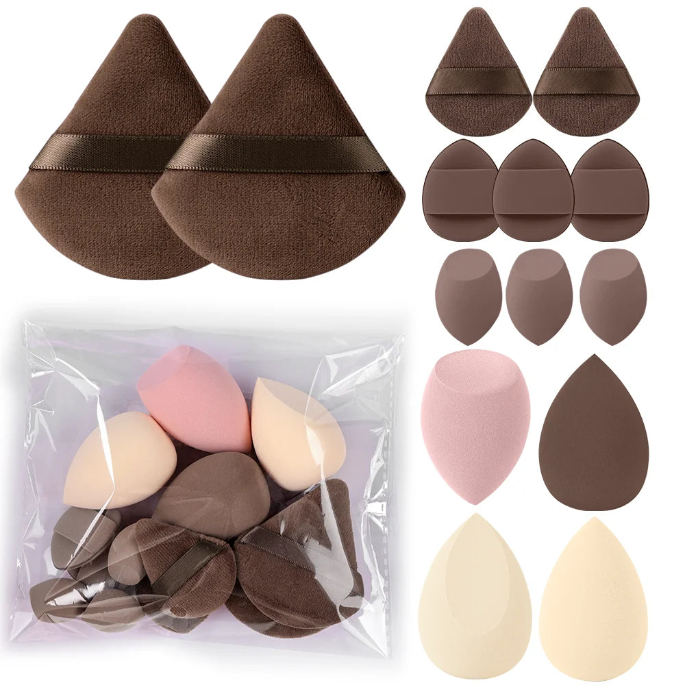 1-20PCS Makeup Brushes Set Eye Shadow Foundation Blush Highlighter Concealer Female Beauty Tool Puffs Beauty Sponges Thumb Puffs