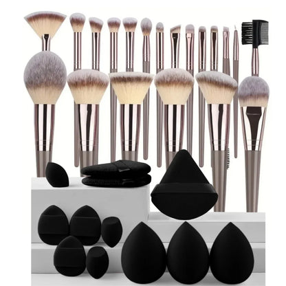 1-20PCS Makeup Brushes Set Eye Shadow Foundation Blush Highlighter Concealer Female Beauty Tool Puffs Beauty Sponges Thumb Puffs