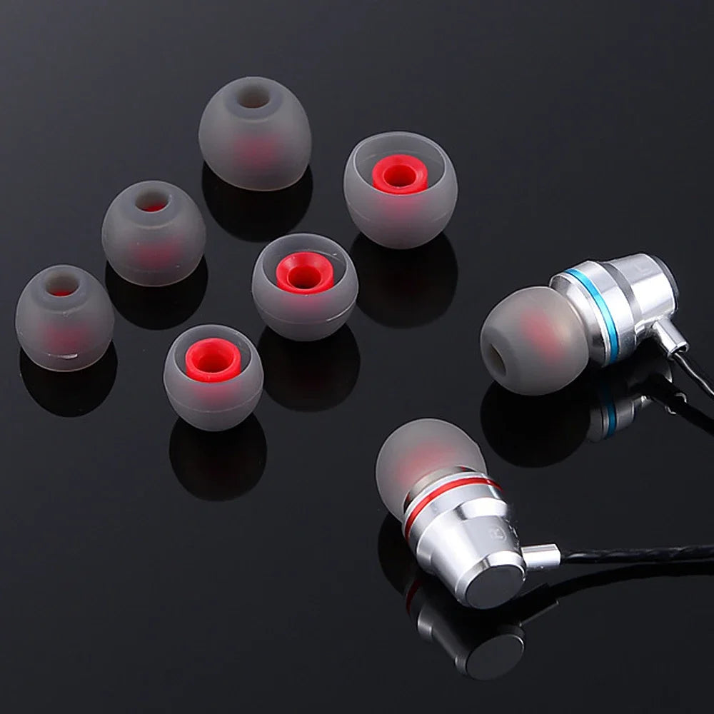 1-20Pairs Wired Earphone Earplugs Replacement Eartips Universal Noise Reduction Silicone Ear Tips Headphone Earbuds Cover S M L