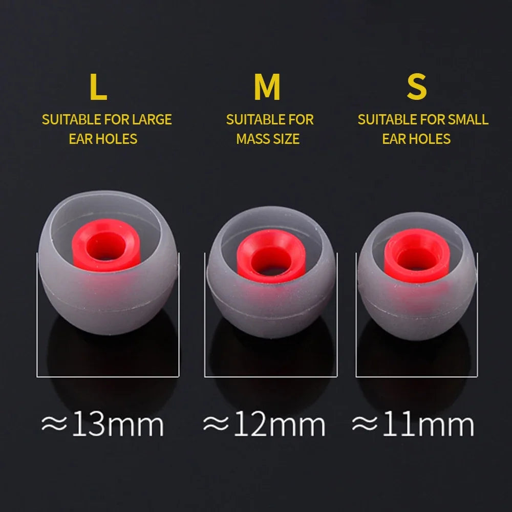 1-20Pairs Wired Earphone Earplugs Replacement Eartips Universal Noise Reduction Silicone Ear Tips Headphone Earbuds Cover S M L