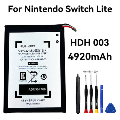 1-2Pcs 4920mah HDH-003 HDH 003 Li-ion battery with tools For Nintendo Switch Lite HDH-001 HDH-003 HDH-A-BPHAT-C0 1/CP7/54/73