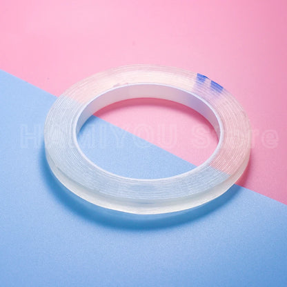 PC 1/3/5M Nano Tape Double Sided Tape Transparent Reusable Waterproof Adhesive Tapes Cleanable Kitchen Bathroom 1mm Thickness