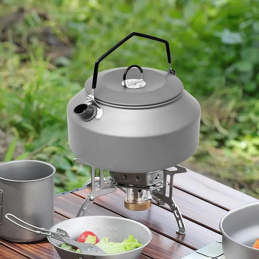 PC 1.35L Outdoor Camping Kettle Aluminum Alloy Fast Heating Tea Kettle Port