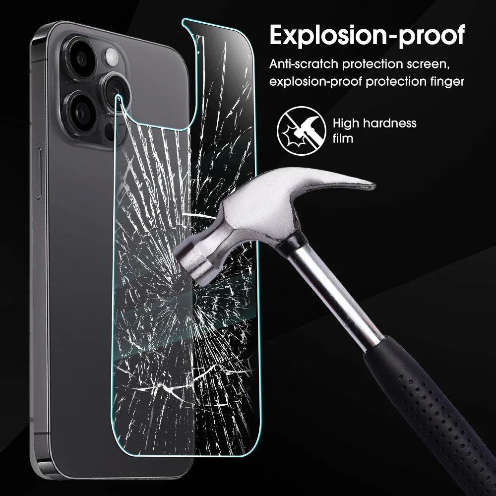 1-3PC Tempered Glass Back Screen Protector For iPhone 16 16Plus 16Pro Rear Protective Glass Clear Films For iPhone 16 Pro MAX