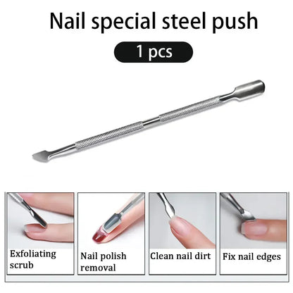 1/3Pc Cuticle Pusher Stainless Steel Dead Skin Cuticle Remover Manicure Cleaner Care Nail Tools Manicure Tools Repousse Cuticule