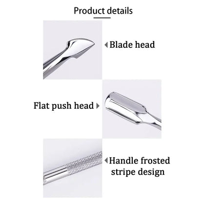 1/3Pc Cuticle Pusher Stainless Steel Dead Skin Cuticle Remover Manicure Cleaner Care Nail Tools Manicure Tools Repousse Cuticule