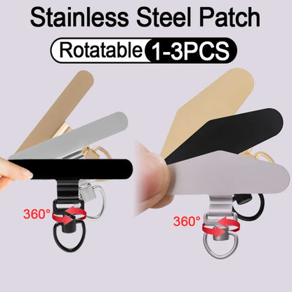 1-3Pcs New Upgrated 360 Rotatable Stainless Steel Metal Patch Ultra Thin Safety Connecter Card Anti Lost Phone Lanyard Tabs