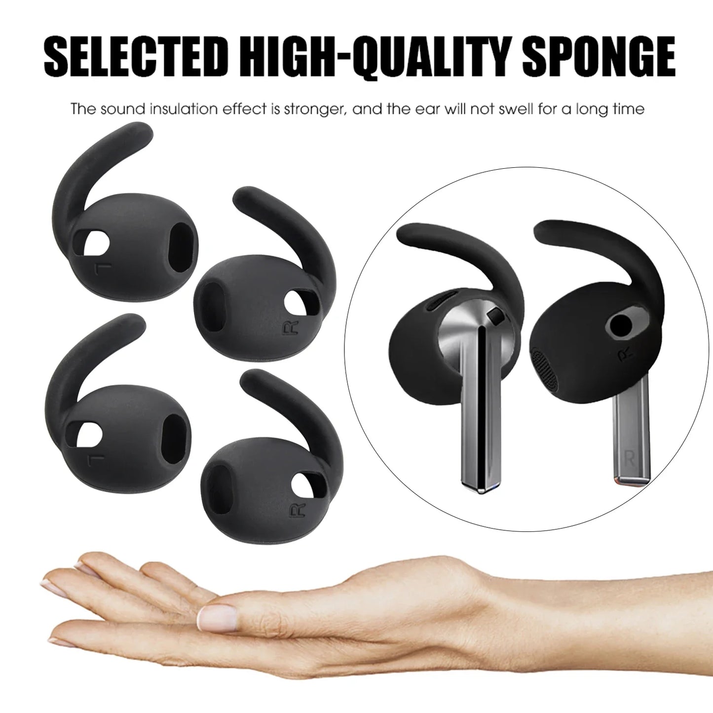 1/4Pairs Anti Slip Eartips Hook For Samsung Galaxy Buds 3 Wireless Earphone Silicone Earcaps For Galaxy Buds3 Accessories