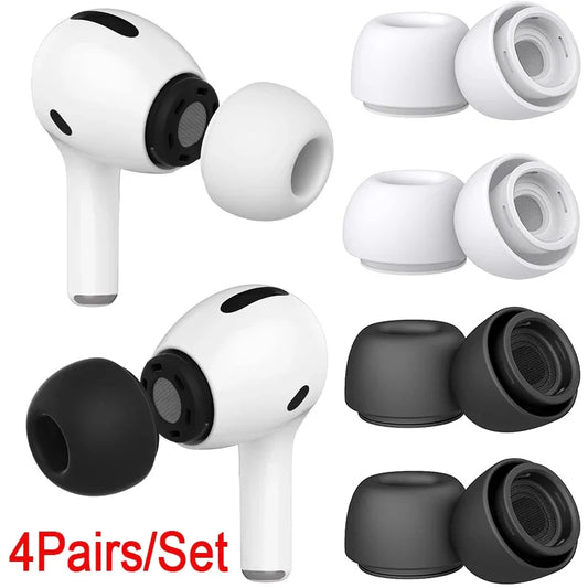 1-4Pairs Soft Silicone Earphone Tips Earplugs  Apple AirPods Pro 1 2 Anti-Slip Replacement Earbuds Headphone Accessories