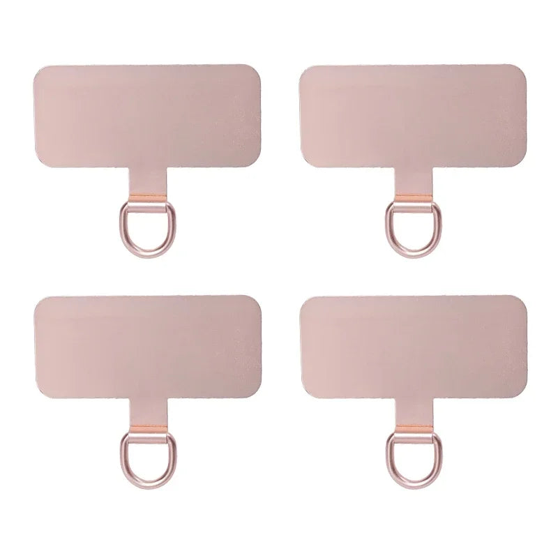 1-4Pcs Mobile Phone Lanyard Metal Patch Universal Replacement Tether Tabs Detachable Ultra thin Neck Cord Strap Cards Clip