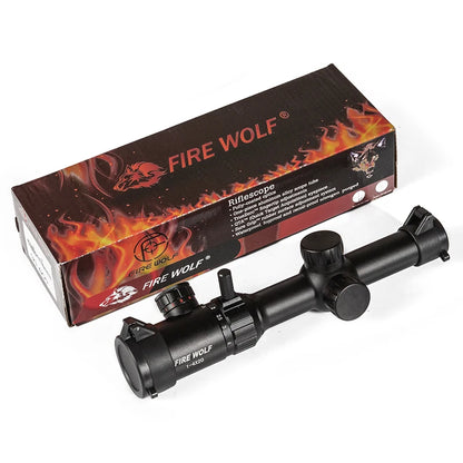 1-4X20 rifle scope  red with illuminated tactical rangefinder mask Caza rifle pocket mirror aerial rifle optical hunting