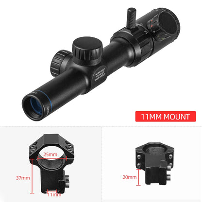 1-4X20 rifle scope  red with illuminated tactical rangefinder mask Caza rifle pocket mirror aerial rifle optical hunting