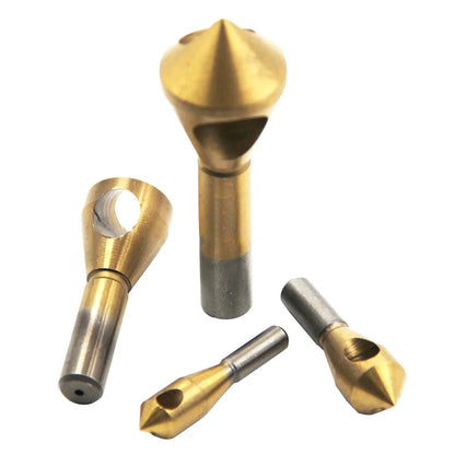 1/4pcs Set Titanium Countersink Deburring Drill Taper Hole Cutter Steel/Aluminum Countersunk Head Chamfering Tools 2-5-10-15-20