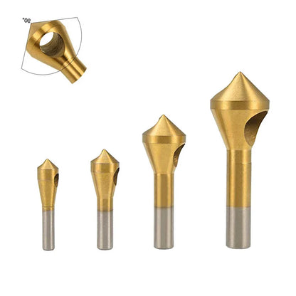 1/4pcs Set Titanium Countersink Deburring Drill Taper Hole Cutter Steel/Aluminum Countersunk Head Chamfering Tools 2-5-10-15-20