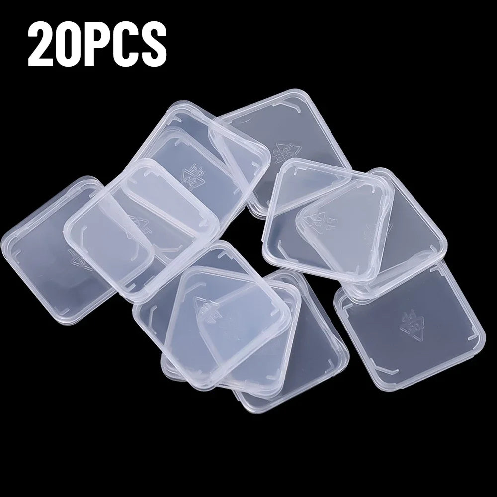 1/5/10/20PC Transparent Hard Plastic Mini SD/TF Memory Cards Case Holder Anti Lost Cards Pin Needle Protector Storage Box