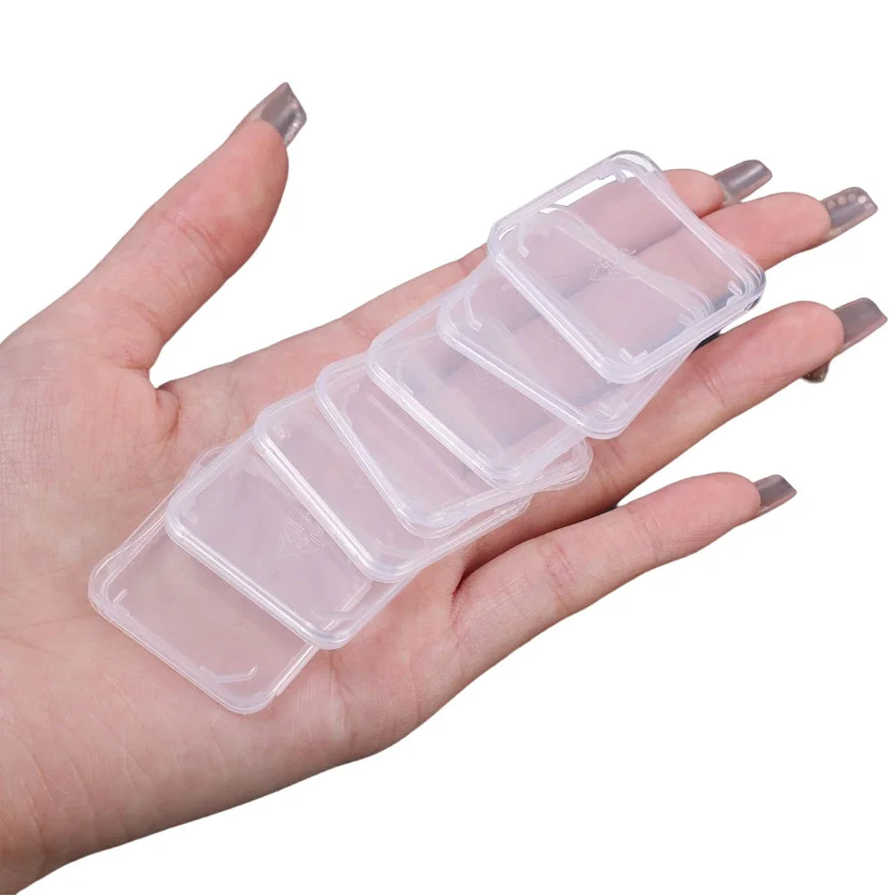 1/5/10/20PC Transparent Hard Plastic Mini SD/TF Memory Cards Case Holder Anti Lost Cards Pin Needle Protector Storage Box