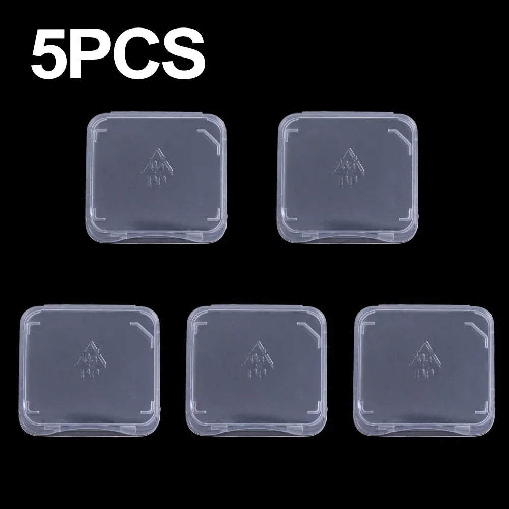 1/5/10/20PC Transparent Hard Plastic Mini SD/TF Memory Cards Case Holder Anti Lost Cards Pin Needle Protector Storage Box