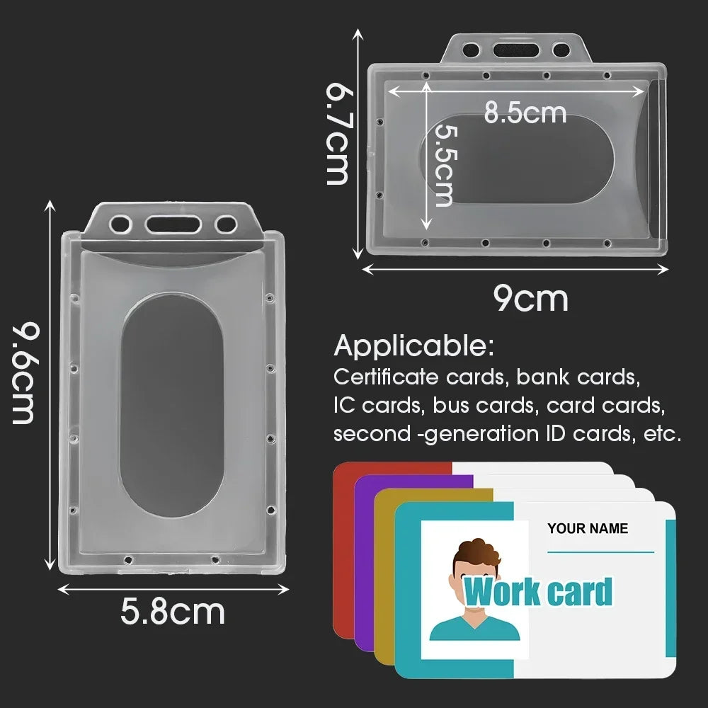 1/5/10PC Transparent Acrylic Plastic Work Card Holders Multifunction Badge ID Cards Photo Protector Case Anti Scratch Sleeve