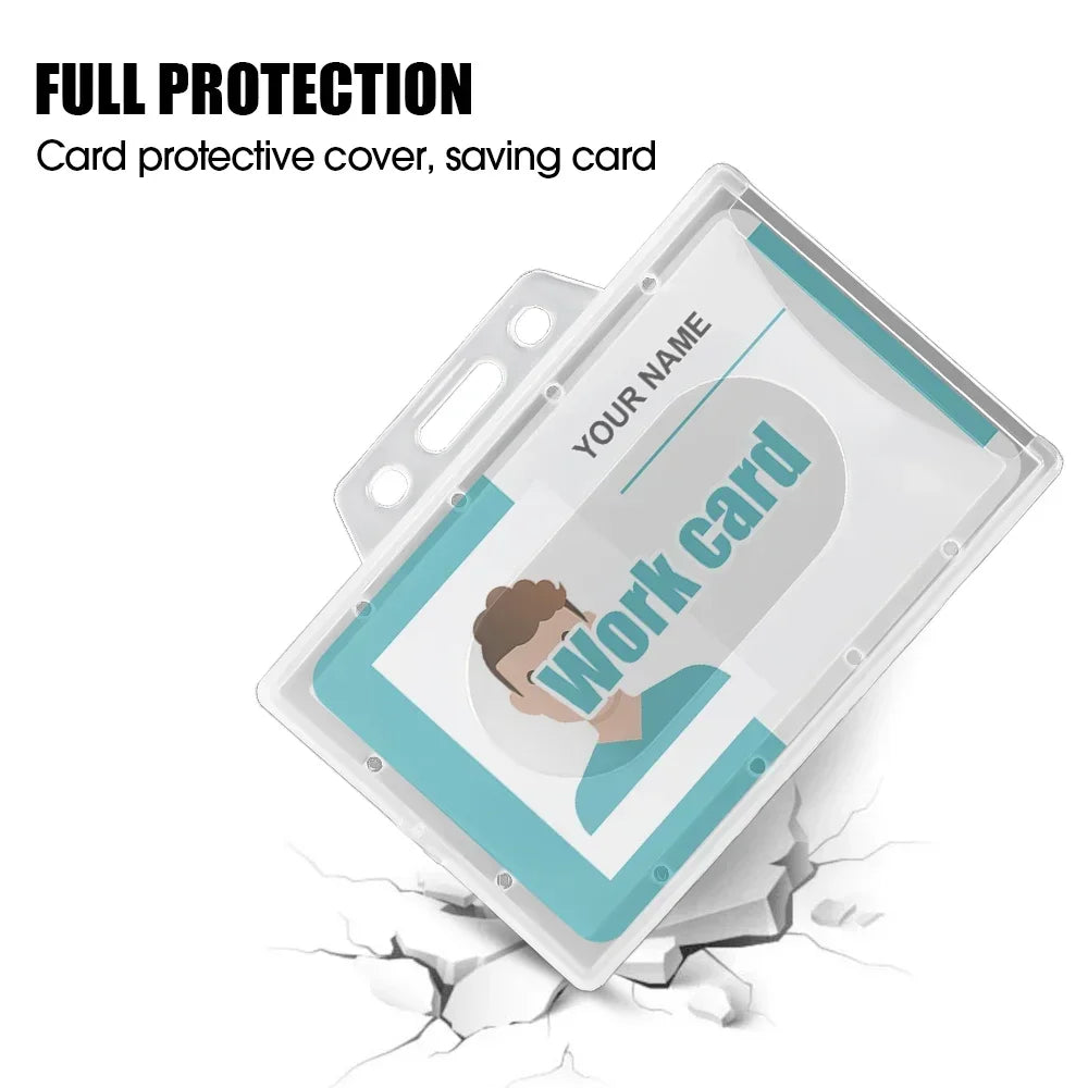 1/5/10PC Transparent Acrylic Plastic Work Card Holders Multifunction Badge ID Cards Photo Protector Case Anti Scratch Sleeve