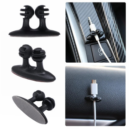 1-50PC Car Dashboard Cable Manager Hook For Charger Data Cord Headphone Line Desktop Wire Organizer Clips Wall Cable Clamps