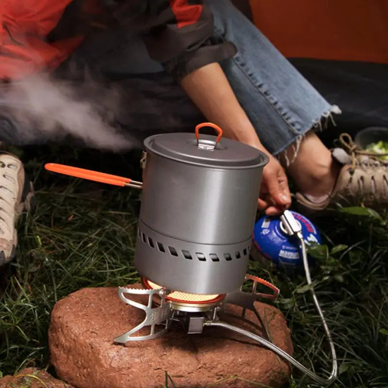 PC 1.5L Outdoor Pot Camping Traveling Hiking Heat Collection Pot Campfire C