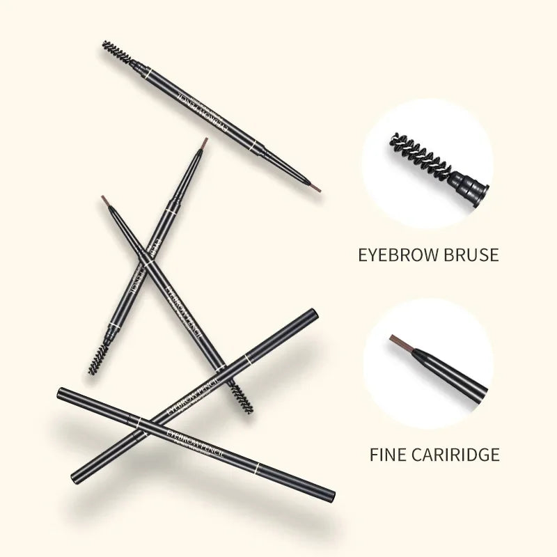 1.5mm Fine Eyebrow Pencil with Double Head Automatic Rotation, One Line Eyebrow Pencil Waterproof and Makeup Free Makeup Pen