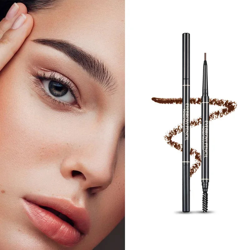 1.5mm Fine Eyebrow Pencil with Double Head Automatic Rotation, One Line Eyebrow Pencil Waterproof and Makeup Free Makeup Pen