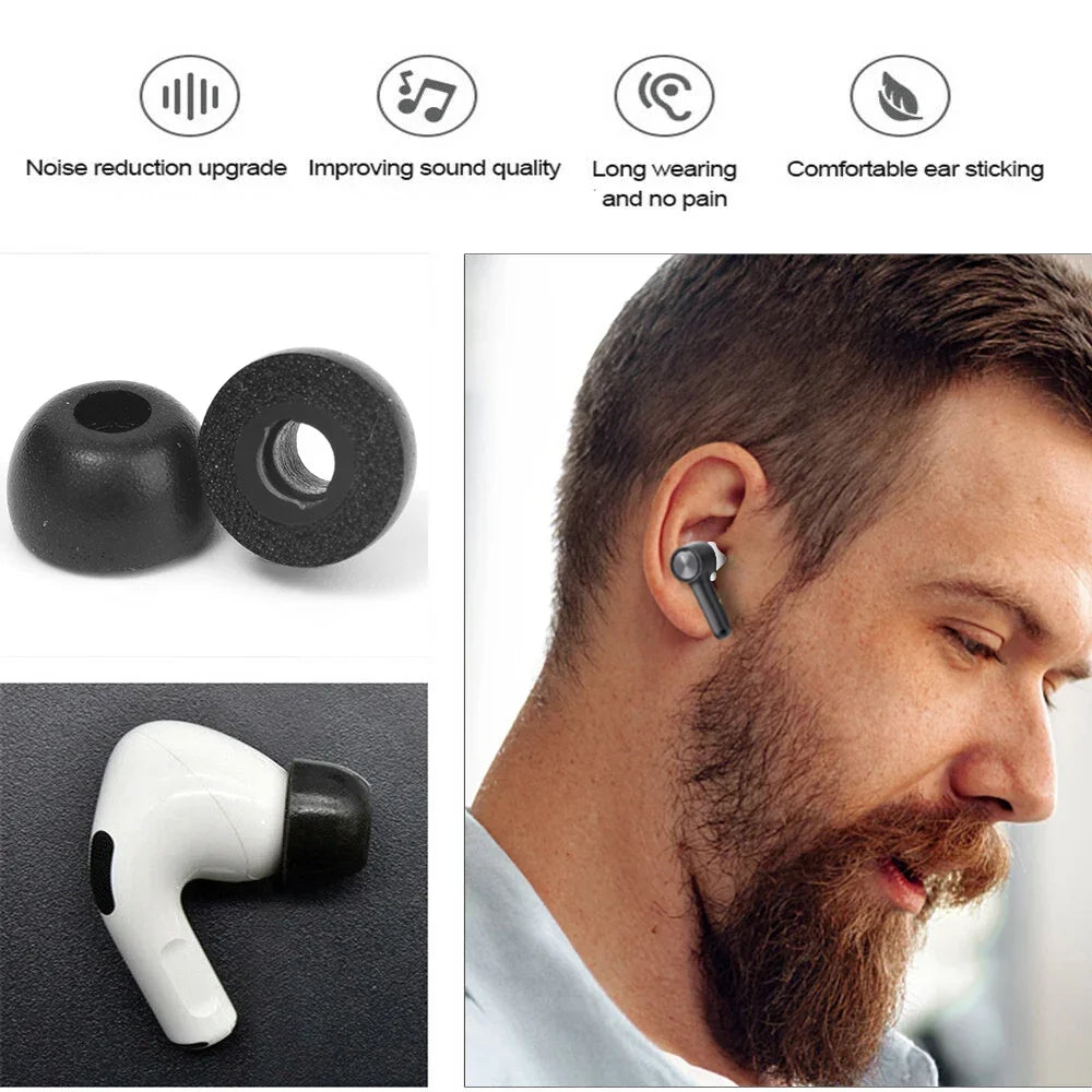 1-6Pairs S M L Memory Foam Earplugs For Samsung Galaxy Buds Pro Anti-Slip Replacement Earbuds Earphone Ear Pads Caps Eartips