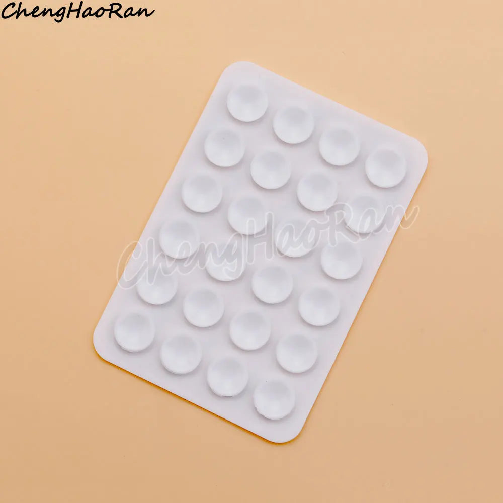 PC 1 Pc Double Side Silicone Suction Pad For Mobile Phone Fixture Suction Cup Backed Adhesive Silicone Rubber Sucker Pad Fixed Pad