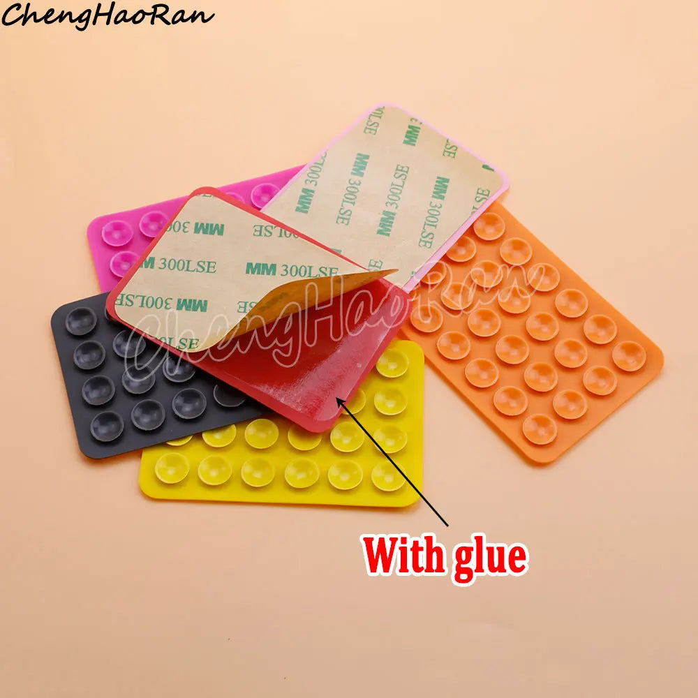 PC 1 Pc Double Side Silicone Suction Pad For Mobile Phone Fixture Suction Cup Backed Adhesive Silicone Rubber Sucker Pad Fixed Pad